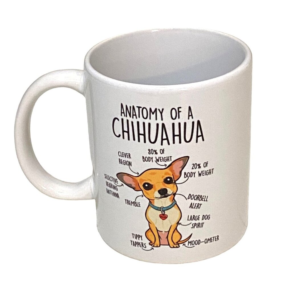 Anatomy of a Chihuahua Mug White Ankle Biter‎ Dog Lover Funny Humor Gag Gift